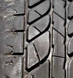 Cracking is a sign of aging in tyres