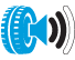 This shows a tyre's exterior noise levels measured in decibels